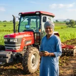 शेतकरी आधुनिक ट्रॅक्टर सोबत - कृषी यांत्रिकीकरण योजना