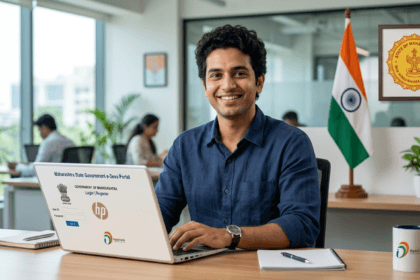 महास्वयं रोजगार नोंदणी 2026 | महाराष्ट्र सरकारची युवा नोकरी योजना 3 महास्वयं रोजगार नोंदणी पोर्टलवर ऑनलाइन अर्ज करणारा युवक — महाराष्ट्र सरकार योजना