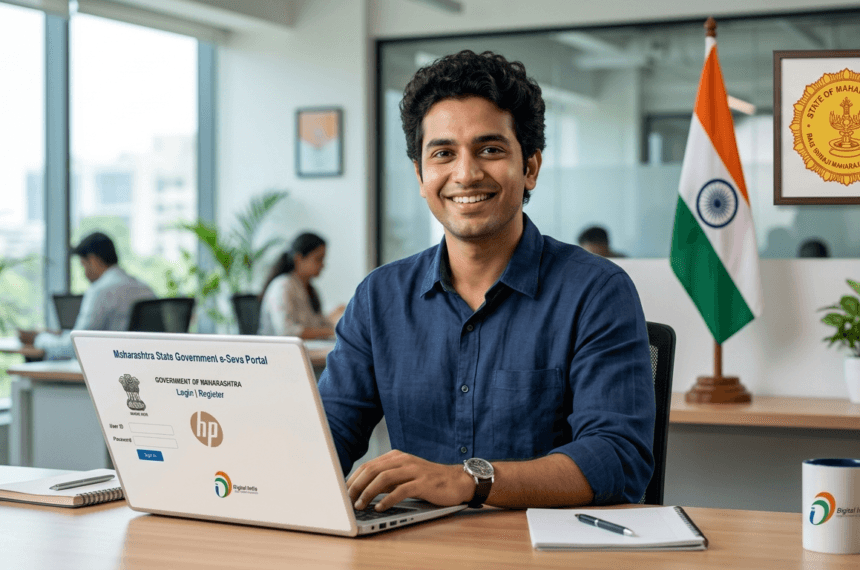 महास्वयं रोजगार नोंदणी 2026 | महाराष्ट्र सरकारची युवा नोकरी योजना 7 महास्वयं रोजगार नोंदणी पोर्टलवर ऑनलाइन अर्ज करणारा युवक — महाराष्ट्र सरकार योजना