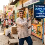 PM-WANI (पीएम वानी) योजना 2 PM-WANI योजना: setup in an Indian village shop.