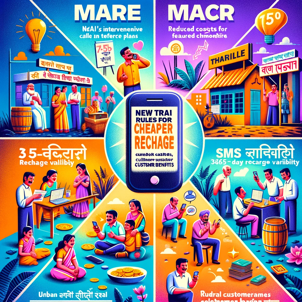 मोबाईल रिचार्ज स्वस्त होणार? 1 DALL·E 2024 12 25 20.53.54 An informative and visually appealing image summarizing the Marathi article about new TRAI rules for cheaper mobile recharge in India. The image inclu 1
