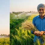 पीएम धनधान्य कृषी योजना 2 पीएम धनधान्य कृषी योजना अंतर्गत शेतात उभा असलेला शेतकरी