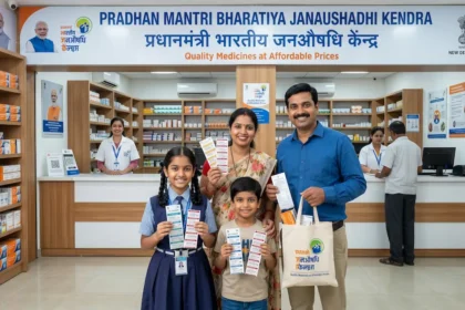 प्रधानमंत्री भारतीय जनऔषधी केंद्र: परवडणारी व गुणवत्तापूर्ण औषधं सर्वांसाठी 1 महागड्या औषधांनी त्रस्त आहात का? प्रधानमंत्री भारतीय जनऔषधी केंद्र योजनेतून 50% ते 90% स्वस्त औषधे मिळवा. पात्रता, अर्ज प्रक्रिया आणि सबसिडीबद्दल सविस्तर माहिती.