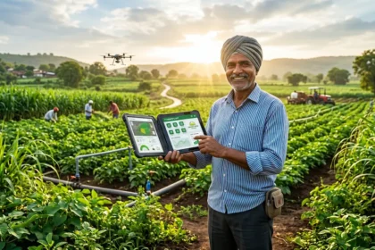 PM Dhan Dhanya Krishi Yojana 2026 7 Farmer using technology under PM Dhan Dhanya Krishi Yojana 2026
