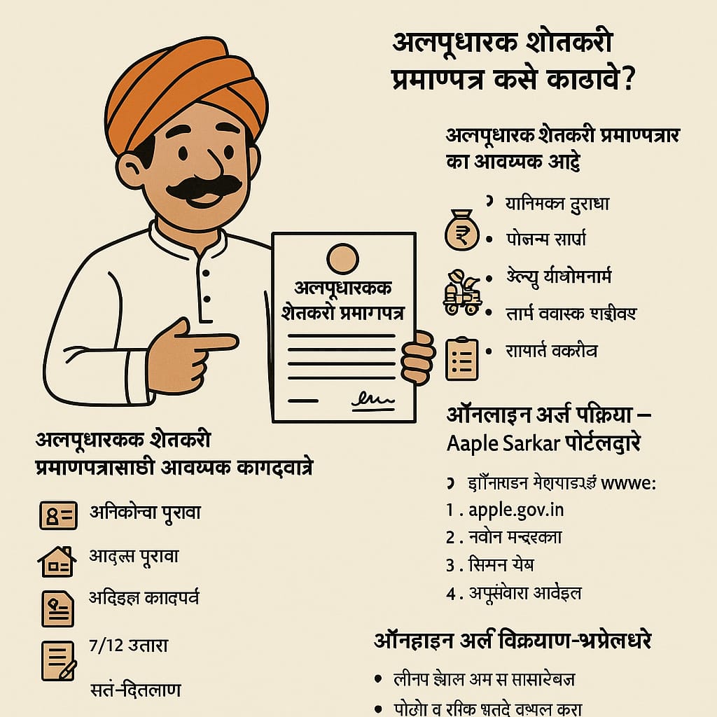 अल्पभूधारक शेतकरी प्रमाणपत्र कसे मिळवावे
