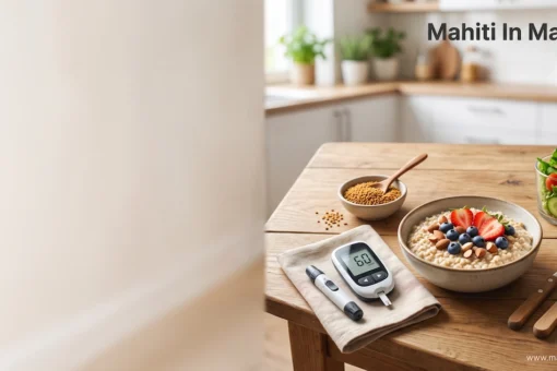 डायबेटीस नियंत्रण घरगुती उपाय | Diabetes Home Remedies Marathi 1 डायबेटीस नियंत्रणासाठी घरगुती उपाय आणि पौष्टिक आहार दर्शवणारी प्रतिमा
