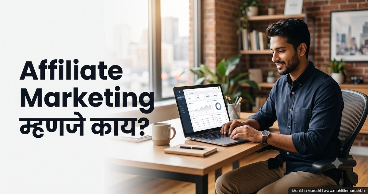 Affiliate Marketing Meaning in Marathi: म्हणजे काय आणि सुरुवात कशी करावी? 12 Affiliate Marketing Meaning in Marathi – ऑनलाइन कमाईचे साधन दाखवणारी प्रतिमा