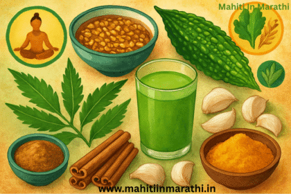 "डायबेटीस नियंत्रण घरगुती उपाय – मेथी, कारले, दालचिनी, हळद"