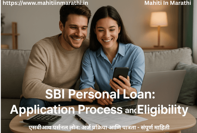 एसबीआय पर्सनल लोन: अर्ज प्रक्रिया आणि पात्रता - संपूर्ण माहिती 1 A happy couple managing finances with laptop and smartphone, SBI Personal Loan application process and eligibility