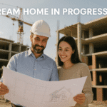 घर बांधकाम कर्ज: A to Z प्रक्रिया, व्याज दर आणि Tax Benefits 3 जोडपे आणि अभियंता घर बांधकाम साइटवर नकाशा पाहताना – Home Construction Loan, Dream Home, Tax Benefits, Pre-EMI, गृहकर्ज माहिती