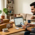 Dropshipping म्हणजे काय? मराठीत अर्थ, Business कसा सुरू करावा? 12 dropshipping व्यवसायात ऑनलाईन ऑर्डर तपासत असलेली व्यक्ती