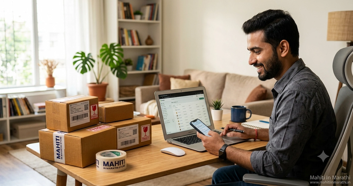 Dropshipping म्हणजे काय? मराठीत अर्थ, Business कसा सुरू करावा? 20 dropshipping व्यवसायात ऑनलाईन ऑर्डर तपासत असलेली व्यक्ती