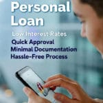 "ICICI Personal Loan promotional banner: Low interest rates, quick approval and security, on Mahiti In Marathi website."