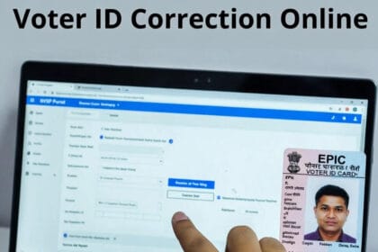 Voter ID Correction 3 Image showing online process for Voter ID correction using Form 8 on the NVSP portal.