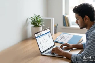 Caste Validity Certificate साठी ऑनलाइन अर्ज आणि कागदपत्रे तपासणारा विद्यार्थी