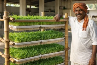 हायड्रोपोनिक चारा: पशुपालकांसाठी हायड्रोपोनिक चारा तंत्रज्ञानाची सविस्तर माहिती. शिका कमी खर्चात चारा बनवण्याची प्रक्रिया, ७ दिवसांचे नियोजन आणि ५०% सरकारी अनुदानासाठी अर्ज करण्याची पद्धत.