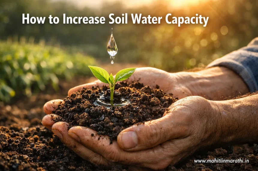 शेतातील मातीची जलधारण क्षमता आणि ओलावा वाढवण्याचे नैसर्गिक उपाय (How to Increase Soil Water Capacity