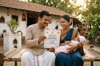 माझी कन्या भाग्यश्री (लेक लाडकी) योजना 2026: आता मिळतील ₹1,01,000 4 माझी कन्या भाग्यश्री (लेक लाडकी) योजना 2026 चा लाभ घेणारे आणि प्रमाणपत्र पाहणारे आनंदी महाराष्ट्रीयन कुटुंब