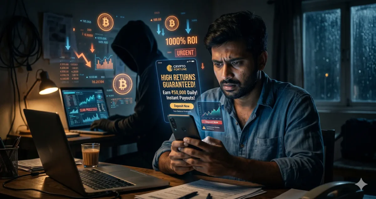 बीटकॉईन स्कॅम म्हणजे काय आणि त्यापासून कसे वाचावे? फेक गुंतवणूक, phishing आणि crypto fraud बद्दल संपूर्ण माहिती मराठीत जाणून घ्या.