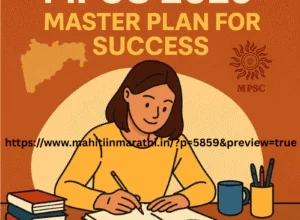 MPSC 2026 Master Plan MPSC 2026 तयारीसाठी मास्टर प्लॅन – अभ्यास करणारा विद्यार्थी आणि महाराष्ट्राचा नकाशा