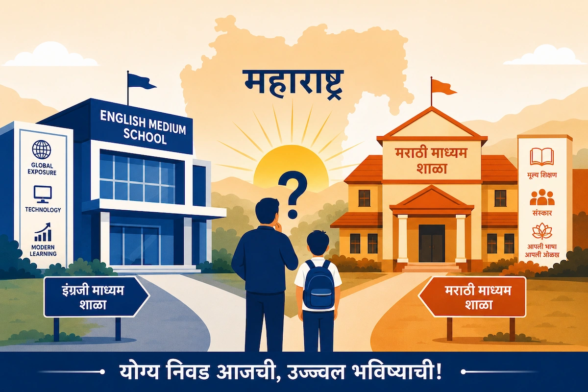 शिक्षण की स्टेटस? इंग्रजी मीडियमचा खर्च vs. मराठी मीडियमची गुंतवणूक 2026 1 इंग्रजी मीडियम आणि मराठी मीडियम शाळांची तुलना 2026 – पालकांसाठी मार्गदर्शन