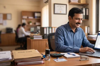 GST नोंदणी कशी करावी 3 GST नोंदणी कशी करावी याची स्टेप बाय स्टेप प्रोसेस दाखवणारी प्रतिमा