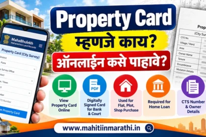 मोबाईलवर ऑनलाइन Property Card पाहणारी व्यक्ती