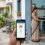 LPG Aadhaar Biometric Authentication: 1 ऑक्टोबर 2026 पासून नवा नियम 2 गॅस सिलिंडर डिलिव्हरीच्या वेळी मोबाईलवर LPG Aadhaar Biometric Authentication करताना गृहिणी आणि डिलिव्हरी कर्मचारी