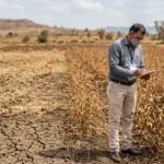 महाराष्ट्रात दुष्काळ जाहीर होणार का? पंचनामे, मदत आणि प्रक्रिया (2026) 4 महाराष्ट्र दुष्काळ पंचनामा करताना कृषी अधिकारी आणि शेतकरी