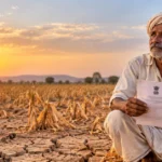 महाराष्ट्र दुष्काळ 2026: 305 तालुक्यांची यादी, 12 सवलती आणि GR काय सांगतो? 2 महाराष्ट्र दुष्काळ 2026 मध्ये कोरड्या शेतात शासन निर्णयाचा कागद हातात घेऊन उभा असलेला शेतकरी